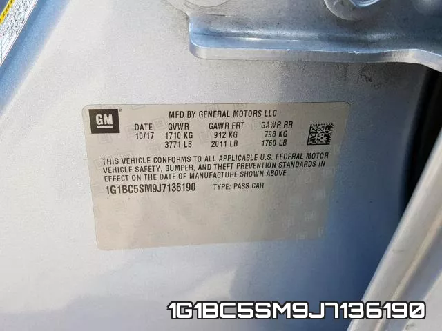 1G1BC5SM9J7136190 фото 2