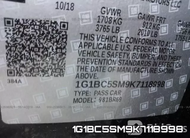 1G1BC5SM9K7118998 фото 10