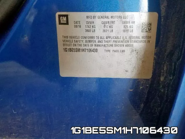 1G1BE5SM1H7106430 фото 2