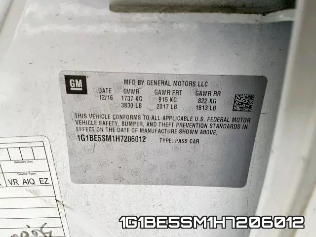 1G1BE5SM1H7206012 фото 2