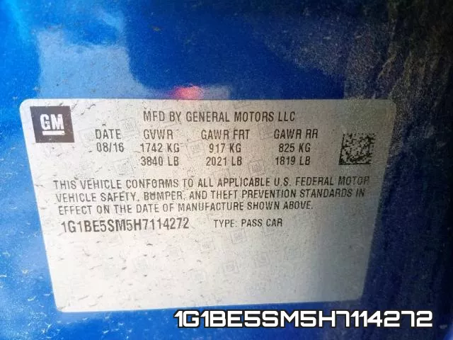 1G1BE5SM5H7114272 фото 2