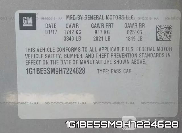 1G1BE5SM9H7224628 фото 10