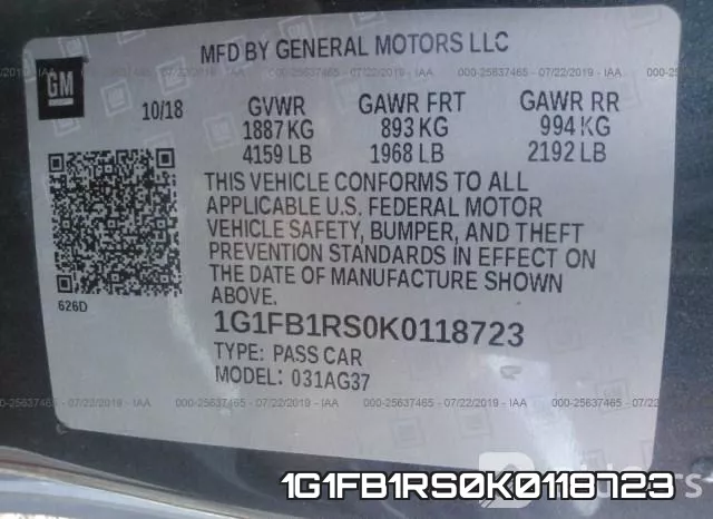 1G1FB1RS0K0118723 фото 10