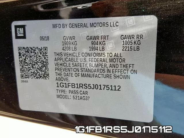 1G1FB1RS5J0175112 фото 2