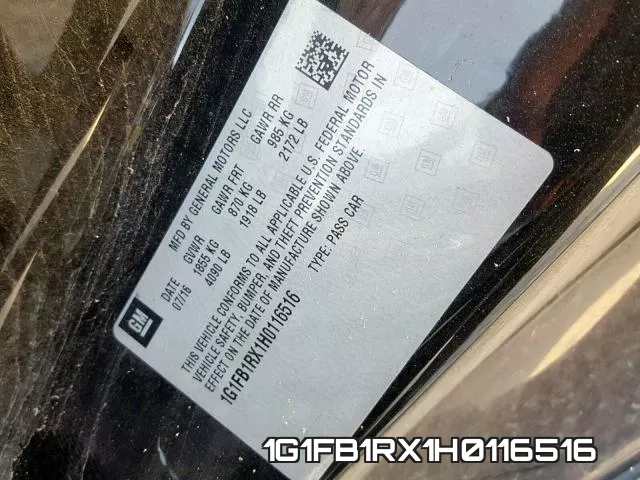 1G1FB1RX1H0116516 фото 2