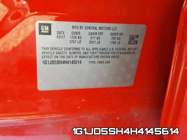 1G1JD5SH4H4145614 фото 2