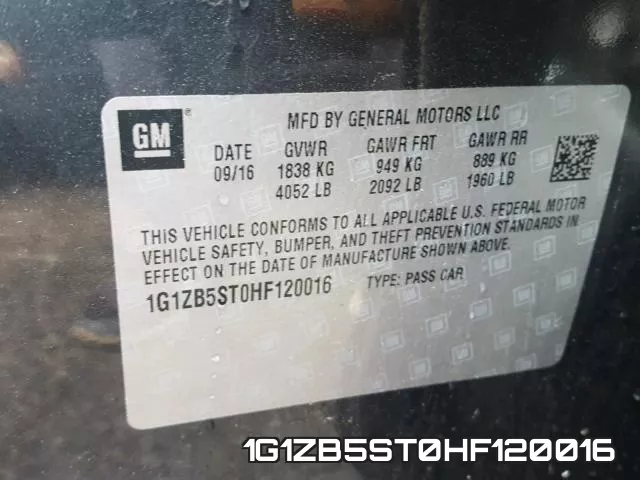 1G1ZB5ST0HF120016 фото 2