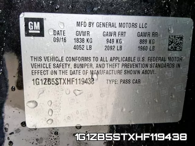 1G1ZB5STXHF119438 фото 2