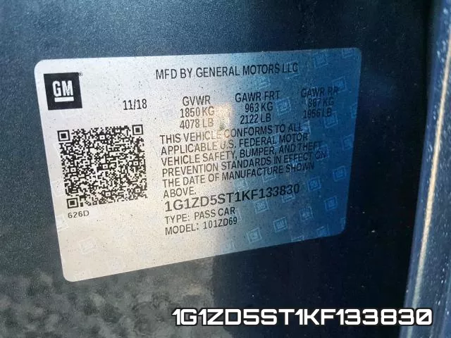 1G1ZD5ST1KF133830 фото 2
