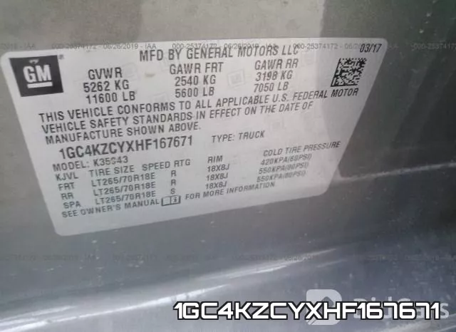 1GC4KZCYXHF167671 фото 10