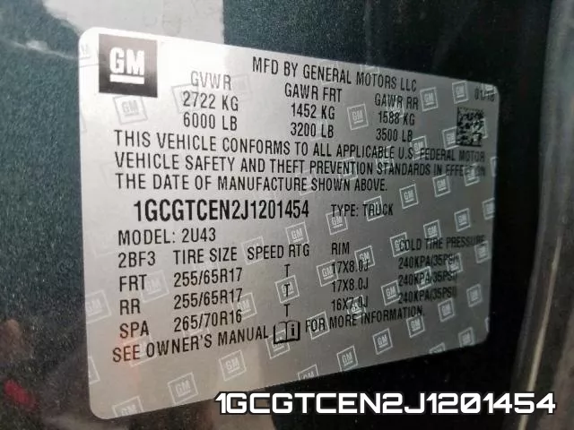 1GCGTCEN2J1201454 фото 2