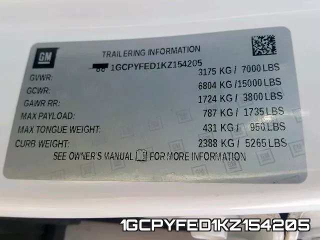 1GCPYFED1KZ154205 фото 2