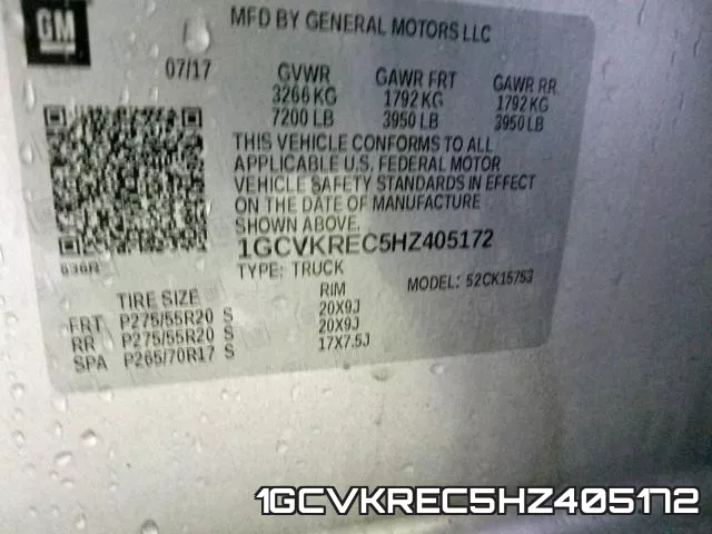 1GCVKREC5HZ405172 фото 2