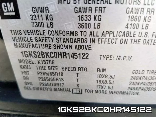1GKS2BKC0HR145122 фото 2