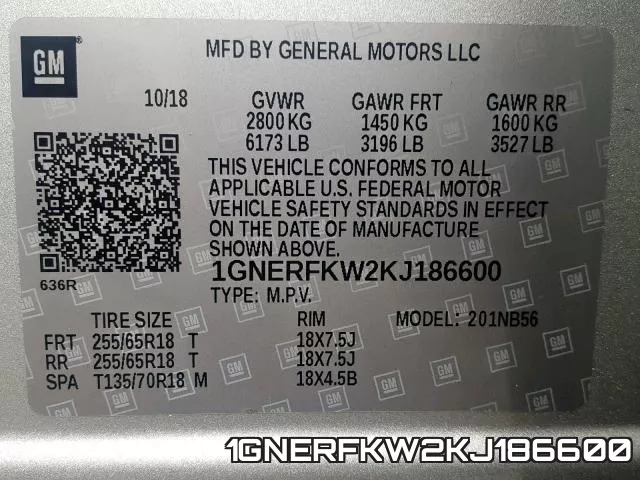1GNERFKW2KJ186600 фото 2