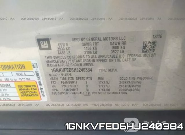 1GNKVFED6HJ240384 фото 10