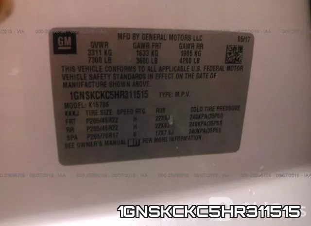 1GNSKCKC5HR311515 фото 10