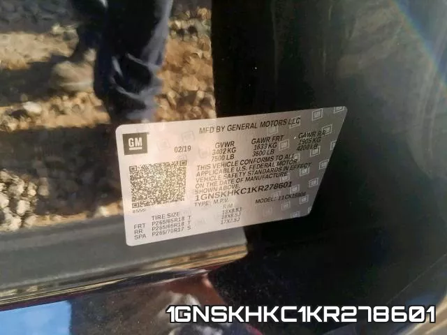 1GNSKHKC1KR278601 фото 2