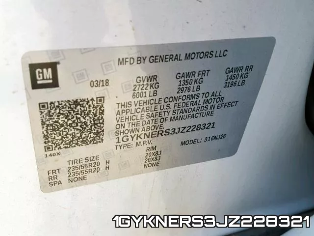 1GYKNERS3JZ228321 фото 2