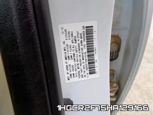 1HGCR2F75HA129166 фото 2