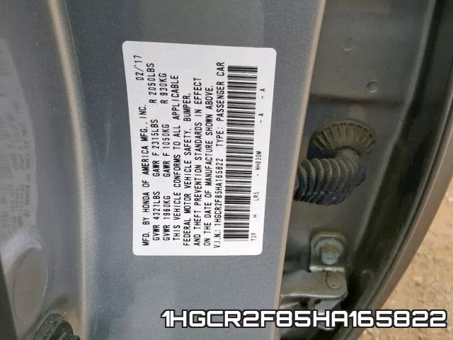 1HGCR2F85HA165822 фото 2