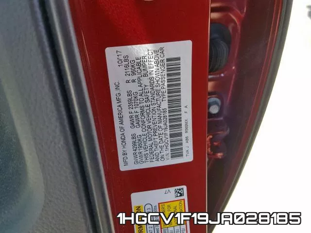 1HGCV1F19JA028185 фото 2