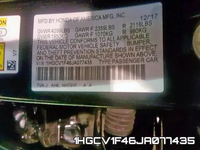1HGCV1F46JA077435 фото 2