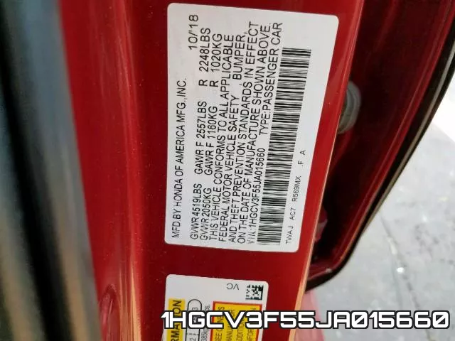 1HGCV3F55JA015660 фото 2