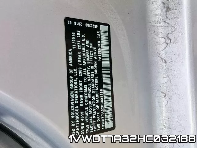1VWDT7A32HC032188 фото 2