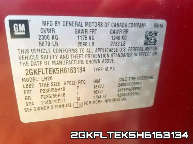 2GKFLTEK5H6163134 фото 2