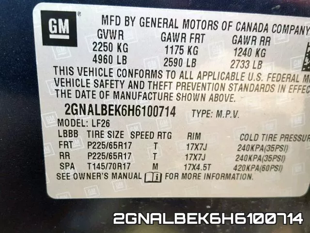 2GNALBEK6H6100714 фото 2