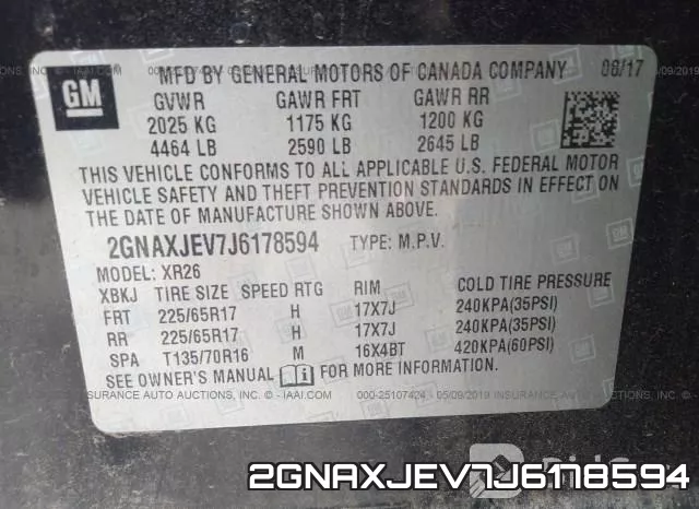 2GNAXJEV7J6178594 фото 10