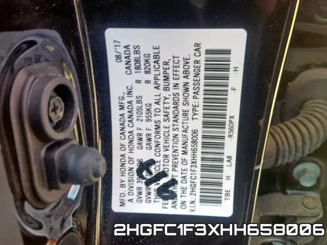 2HGFC1F3XHH658006 фото 2