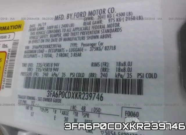 3FA6P0CDXKR239746 фото 10