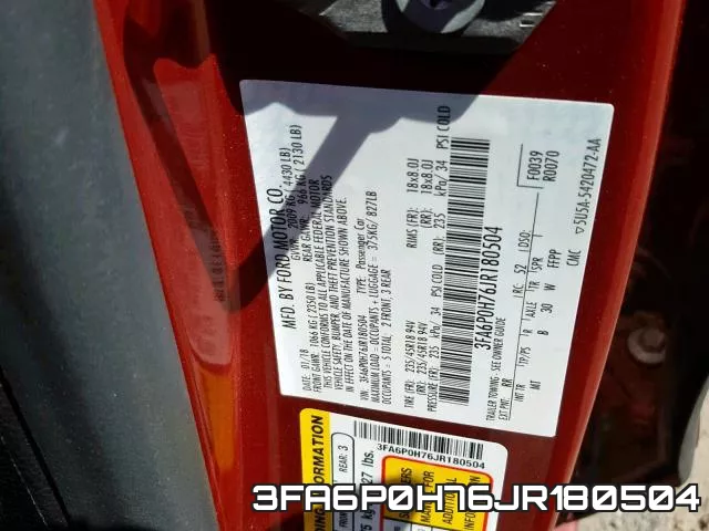 3FA6P0H76JR180504 фото 2
