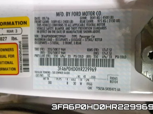 3FA6P0HD0HR229969 фото 2