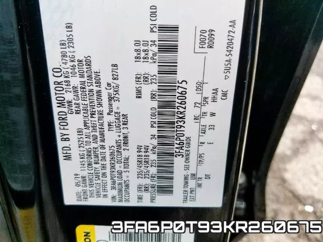 3FA6P0T93KR260675 фото 2