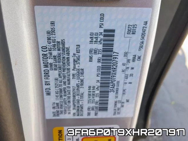 3FA6P0T9XHR207917 фото 2