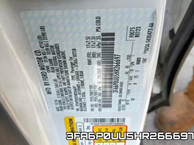 3FA6P0UU5HR266697 фото 2