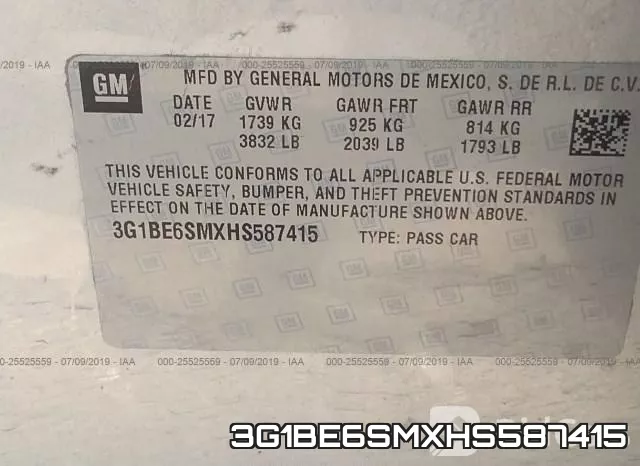 3G1BE6SMXHS587415 фото 10