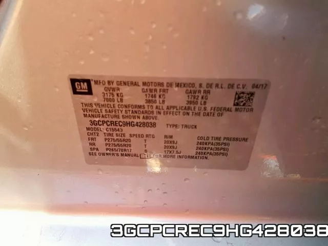 3GCPCREC9HG428038 фото 2