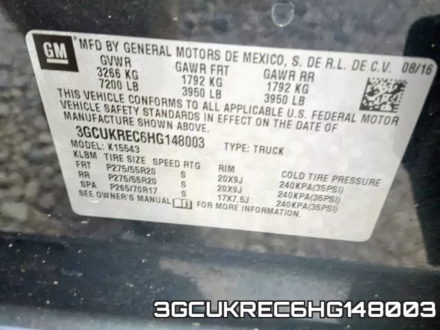 3GCUKREC6HG148003 фото 2
