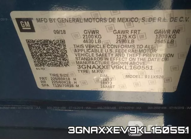 3GNAXXEV9KL160551 фото 10