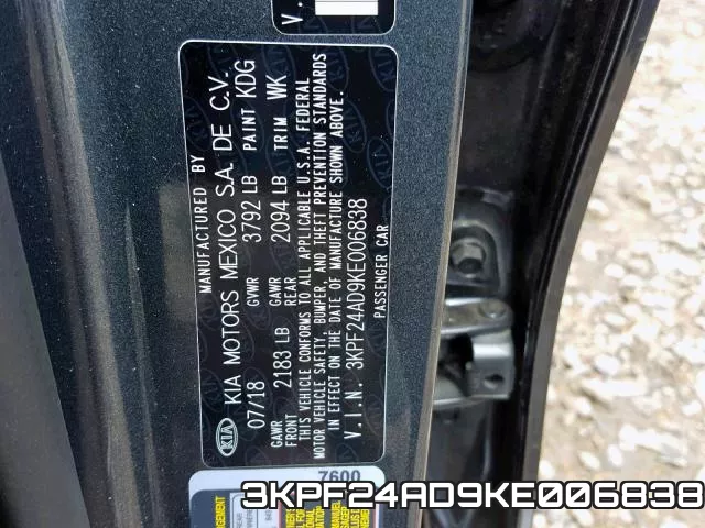 3KPF24AD9KE006838 фото 2