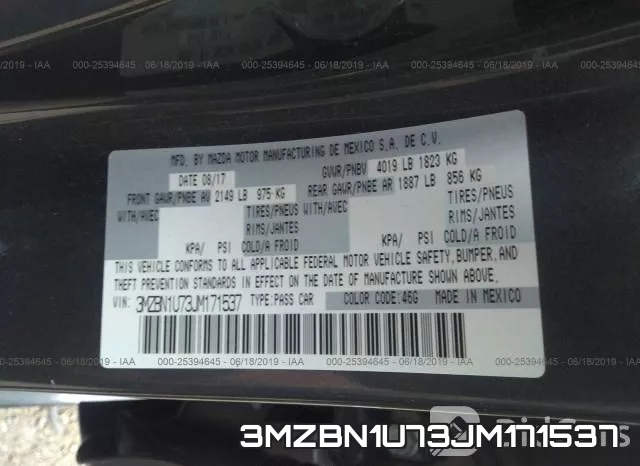 3MZBN1U73JM171537 фото 10
