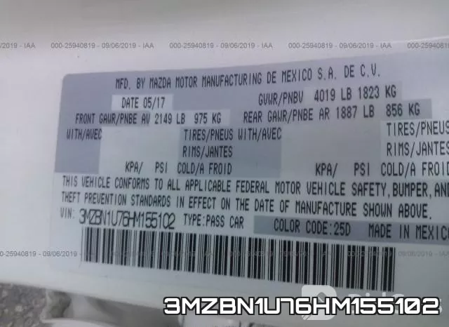 3MZBN1U76HM155102 фото 10