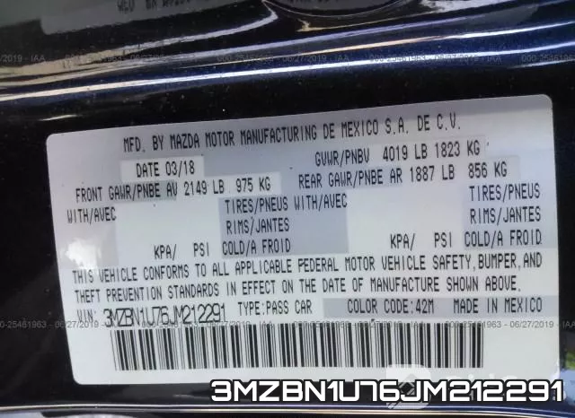 3MZBN1U76JM212291 фото 10