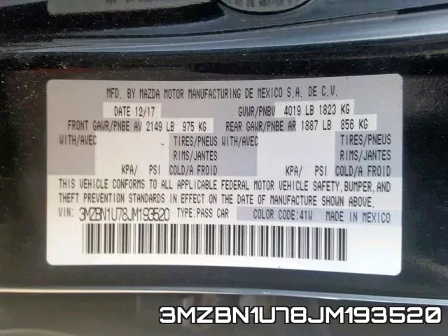 3MZBN1U78JM193520 фото 2