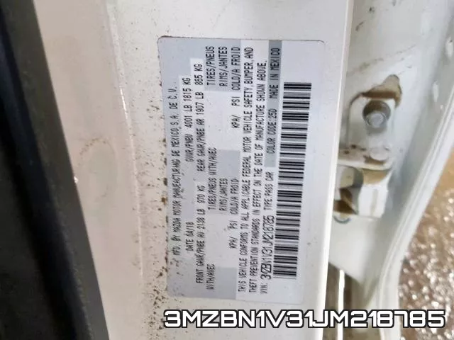 3MZBN1V31JM218785 фото 2