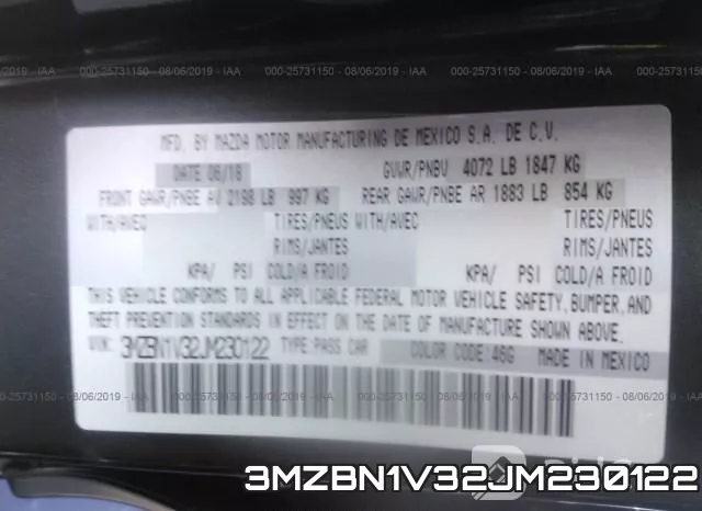 3MZBN1V32JM230122 фото 10